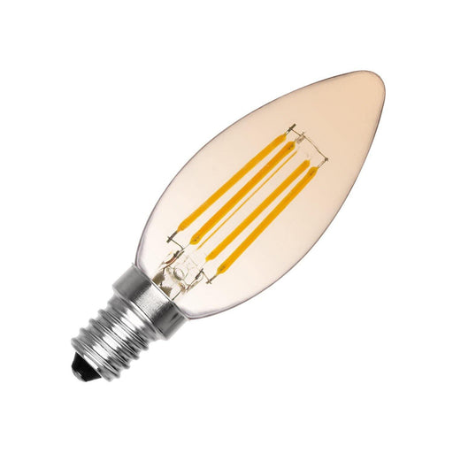 C35 E14 3.5W klassiek gouden LED lamp (dimbaar) - Ledshopper.nl