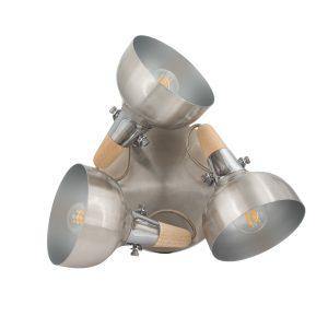 Zilveren ronde verstelbare Hanna plafondlamp met 3 spotlights - Ledshopper.nl