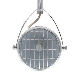 Zilveren verstelbare Isra plafondlamp met 2 spotlights - Ledshopper.nl