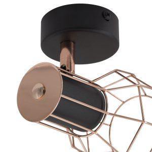 Zwart-koperen verstelbare Lana plafondlamp met een spotlight - Ledshopper.nl