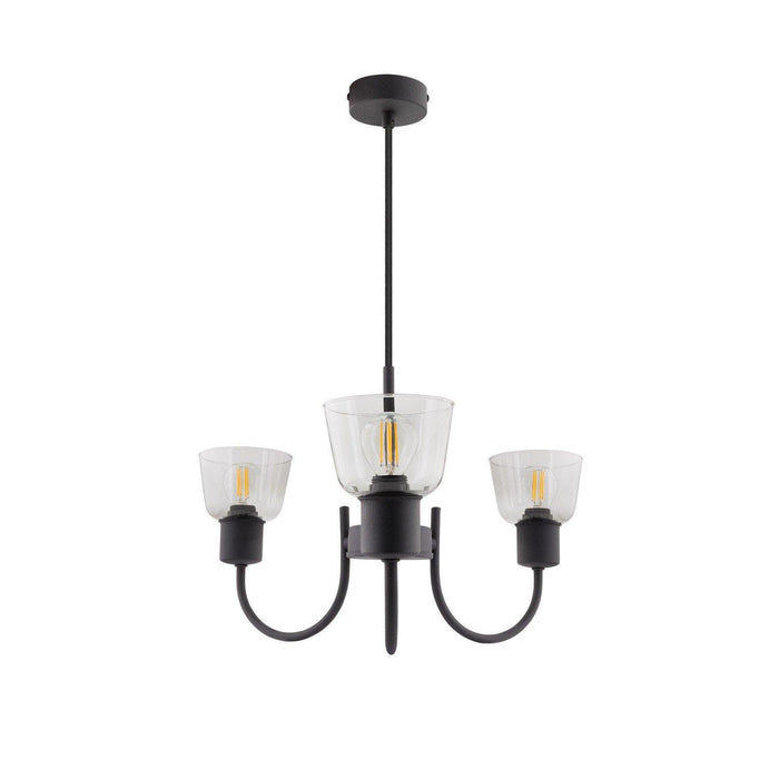 Zwarte design Seppe hanglamp met 3 spotlights - Ledshopper.nl