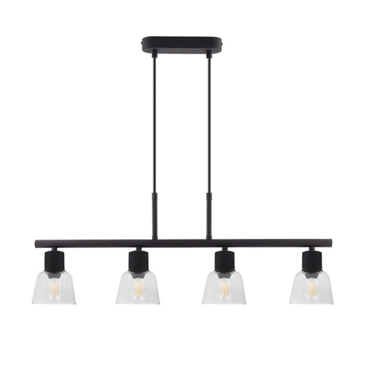 Zwarte linear Seppe hanglamp met 4 spotlights - Ledshopper.nl