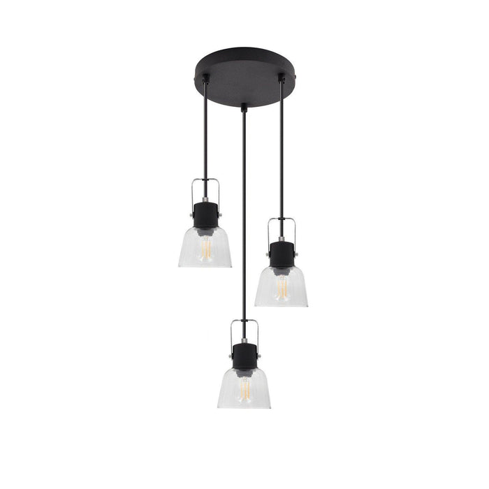 Zwarte Seppe hanglamp met 3 spotlights - Ledshopper.nl