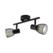 Zwarte verstelbare Fos plafondlamp met 2 spotlights - Ledshopper.nl