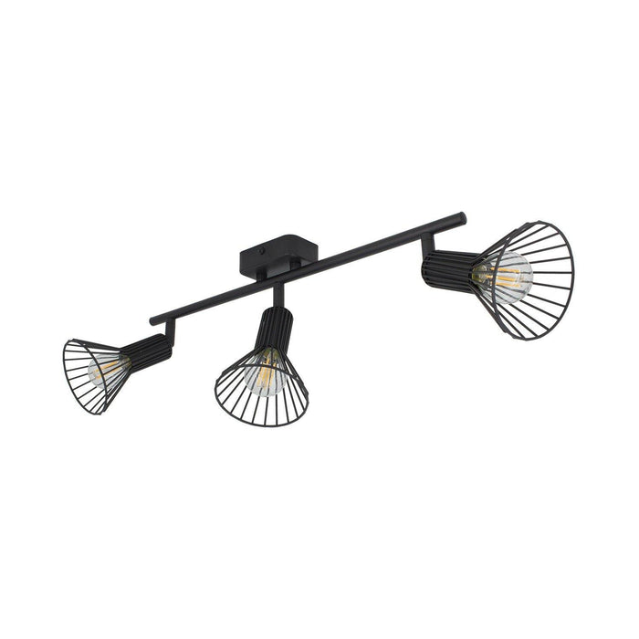 Zwarte verstelbare linear Nora plafondlamp met 3 spotlights - Ledshopper.nl