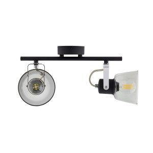 Zwarte verstelbare Seppe plafondlamp met 2 spotlights - Ledshopper.nl